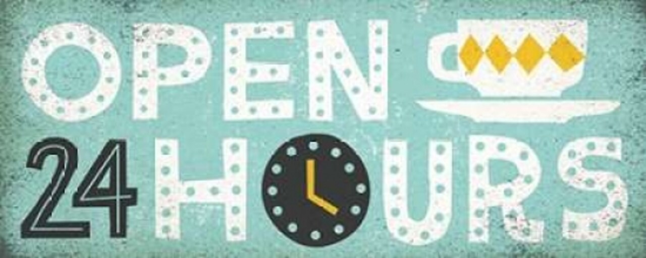 Retro Diner Open 24 Hours Panel Poster Print by Michael Mullan - Item # VARPDX20385